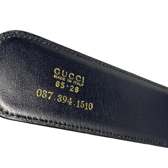 GUCCI Interlocking G - Dark Navy Gold Leather Hardware Belt 213-082925 - Picture 7 of 7